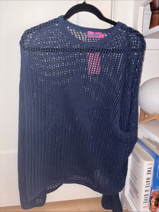 Edkited Sweaters - wild fable Navy Open-Knit Star Sweater